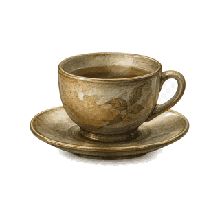 A porcelain tea cup and pot set for sharing