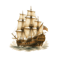 An East Indiaman merchant ship under full sail